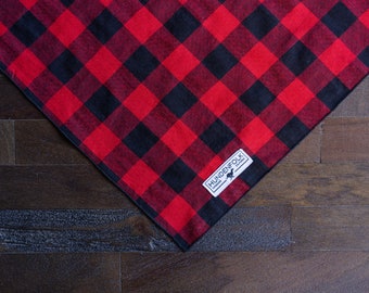 Dog Bandana/ Red Plaid Dog Bandana/ Dog Bandana Collar/ Dog Clothes/ Dog Scarf/ Puppy Bandanas/ Holiday Accessories/ Christmas