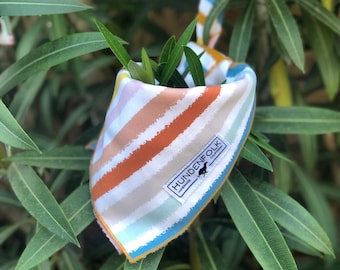 Neutral Rainbow Stripe Dog Bandana