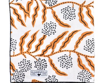 Orange Vine Abstract Print Dog Bandana