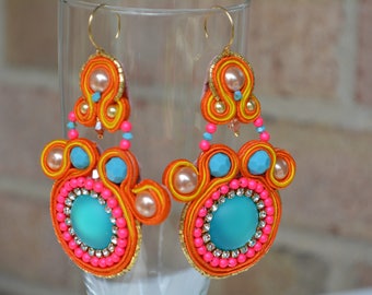 Bubble Gum Soutache Earrings