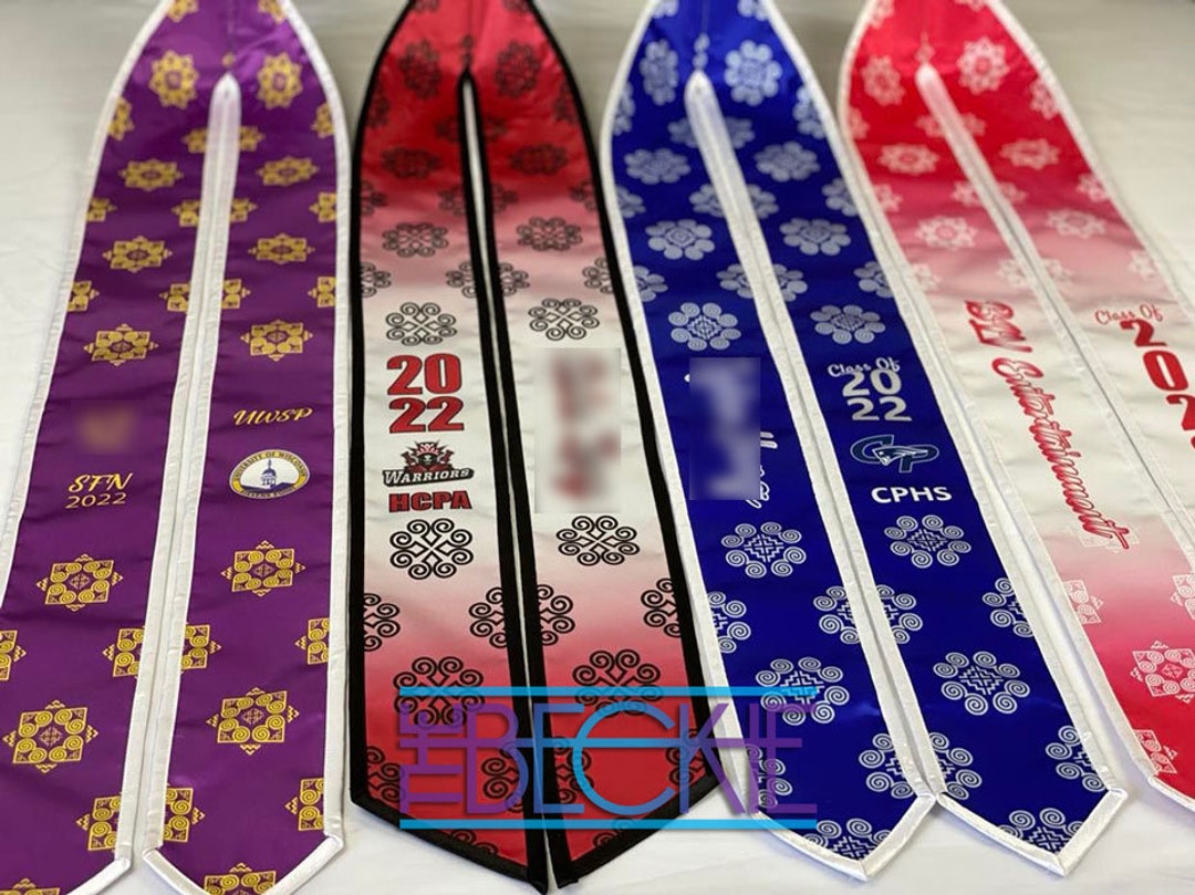 Custom Printed Graduation Stole Hmong Etsy