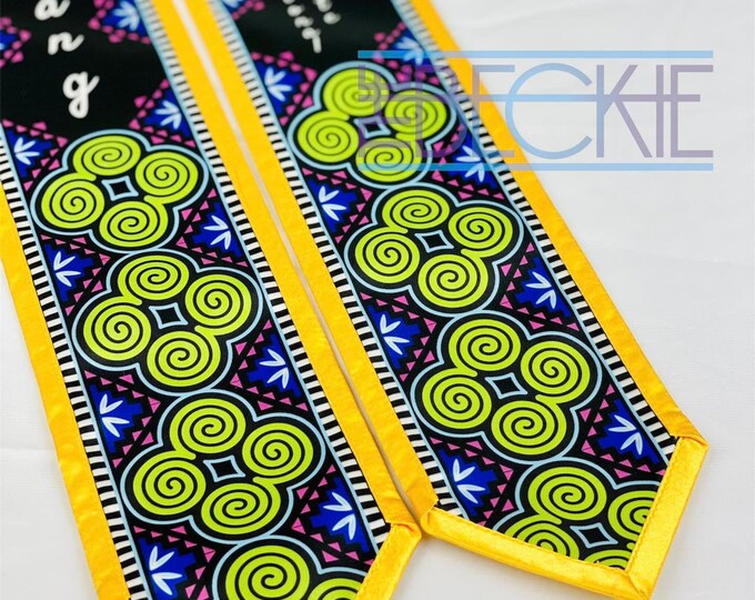 Custom Printed Graduation Stole With Trim Hmong & Mien Etsy