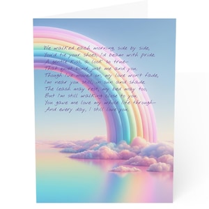 Any Breed Dog Memorial Card, Rainbow bridge Pet loss card animal bereavement card, sorry for your loss dog card, put to sleep card, dog died