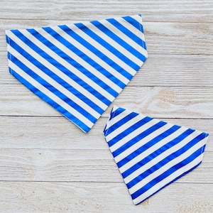 University of Kentucky Colors Blue and White Stripes Dog Collar Bandana, Kentucky Wildcats