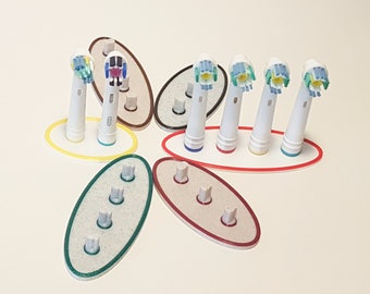 Electric Toothbrush Head Holder Stand with Drip Tray - Oral-B Standard and IO compatible.