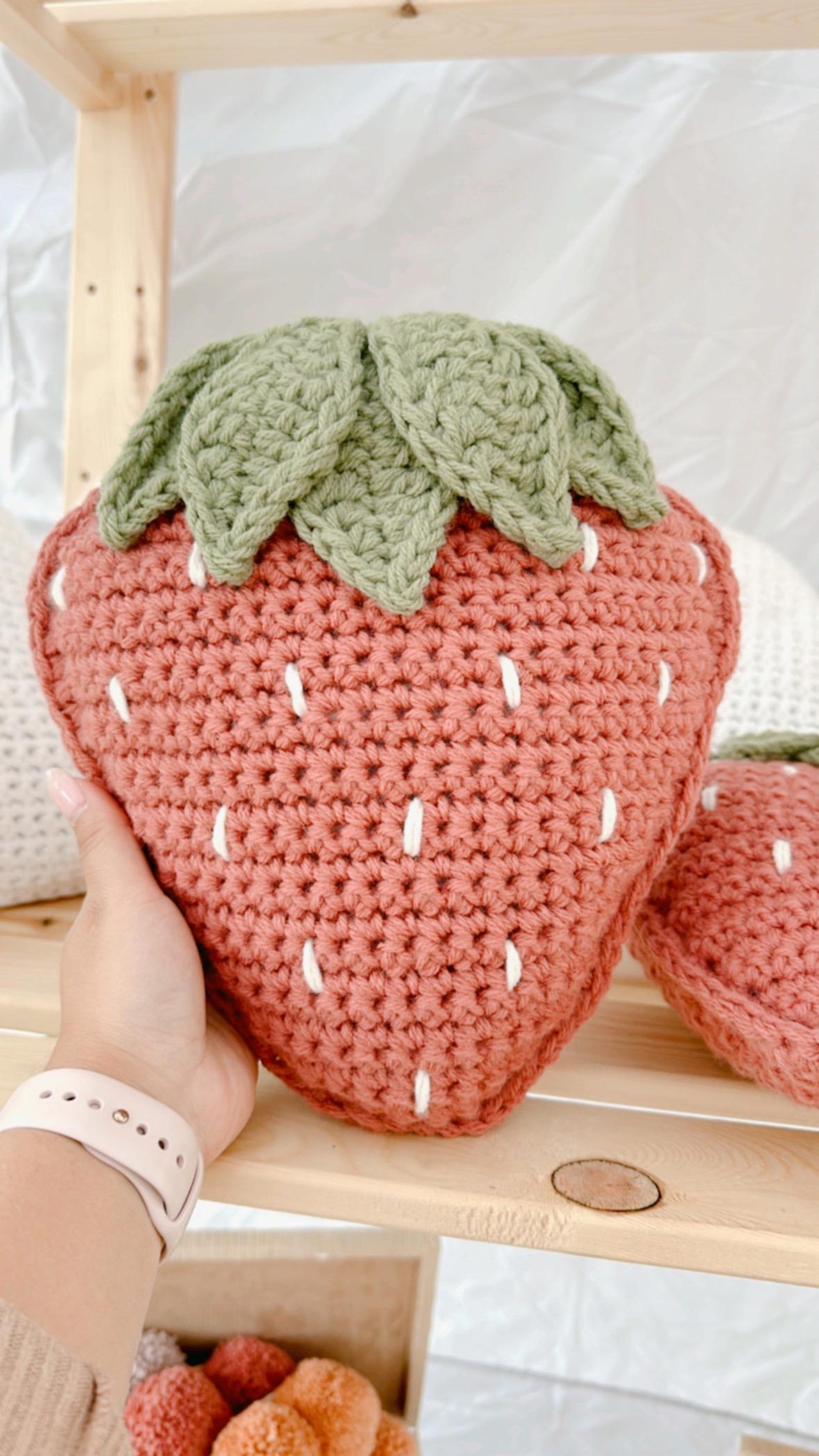 Strawberry With Tassels Hook Pillow