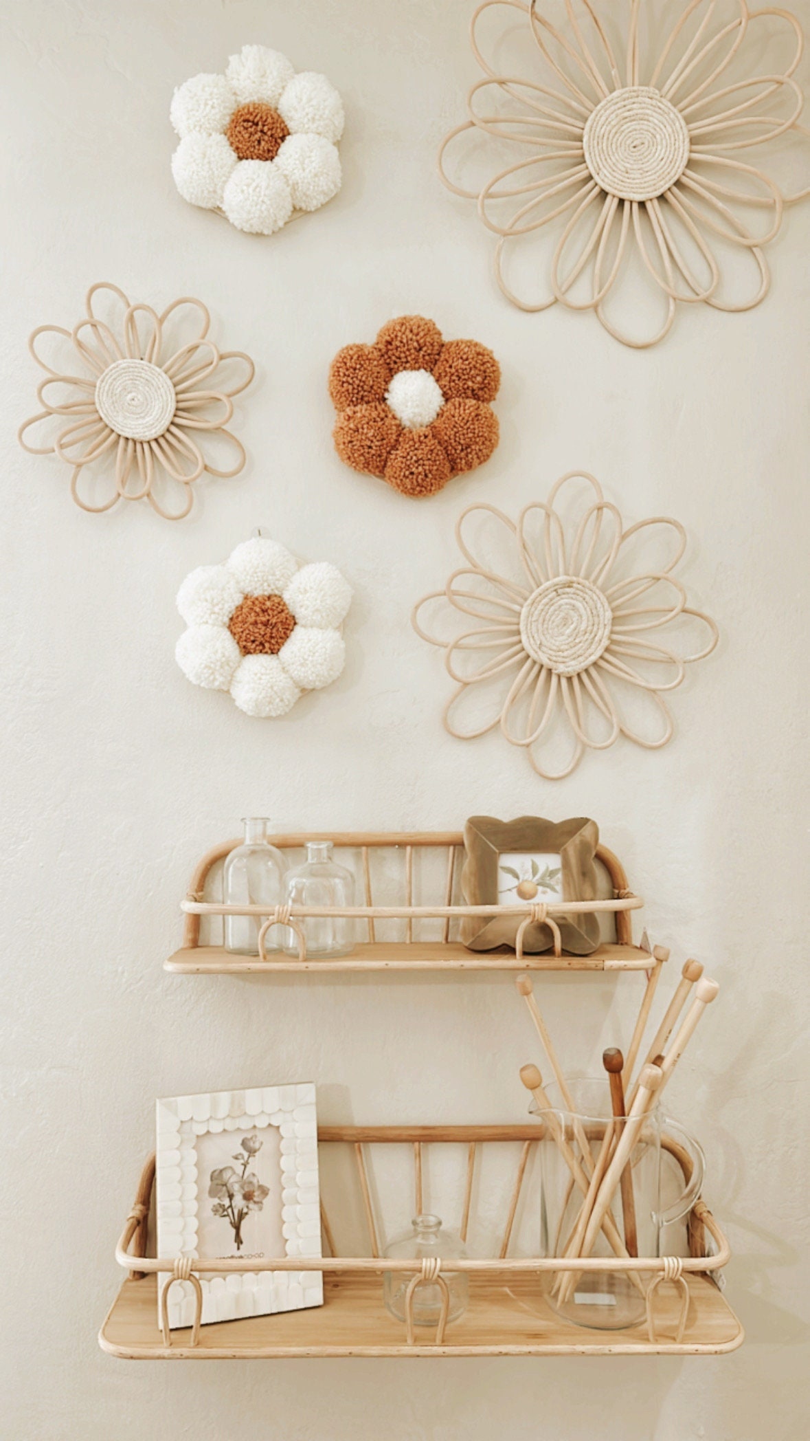 Picture of Pom Pom Wall Decor | Bella Accent Flower Set (SET OF 3) - Etsy