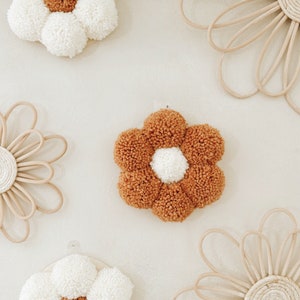 Image showcasing Pom Pom Wall Decor | Bella Accent Flower Set (SET OF 3) - Etsy
