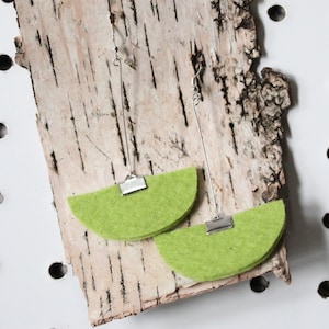 Felt Earrings | Skirt Shape | Lime Green