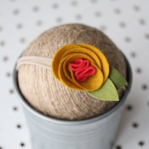 Felt Flower Headband | Nylon | Baby | Mustard