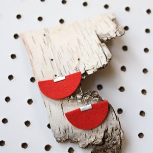 Felt Earrings | Skirt Shape | Orange
