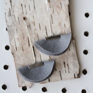 Felt Earrings | Skirt Shape | Grey