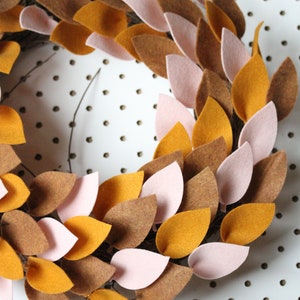 Fall Felt Leaf Wreath | Modern Felt Leaf Wreath | Front Door Wreath | Wall Decor | Ready to Ship | 12&quot;