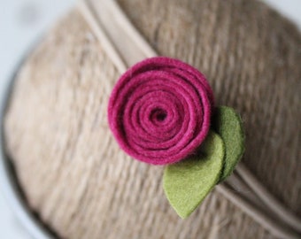 Felt Flower Headband | Nylon | Baby | Berry