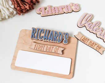 Personalized First Day/Last Day of School Sign, Maple Wood Photo Prop
