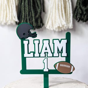 Football Cake Topper, First Year Down Party Decorations, Football party, Personalized Cake Topper