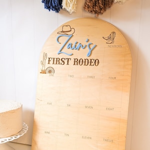 First Rodeo Birthday, First Year Board, Cowboy Birthday Party Decorations, 1st Birthday Photo Banner, One Year Old Girl Gift