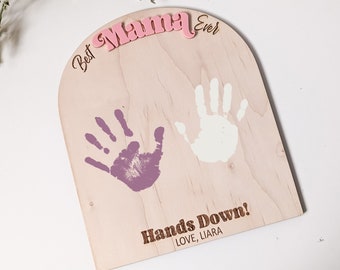 Personalized Handprint Wood Sign: Mother's Day DIY Gift