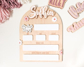 Personalized First Day of School Board, Reusable Wooden School Sign
