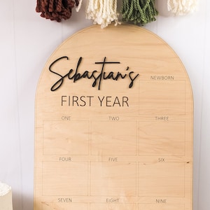 My First Year Board,  First Birthday Photo Board, One Year Old Boy Gift, Baby Boy 1st Birthday Decorations