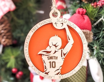 Basketball Ornament, Teen Girl Basketball, Basketball Girl, Basketball Player, Basketball Coach Gift, Team Gifts, Custom Christmas Ornament