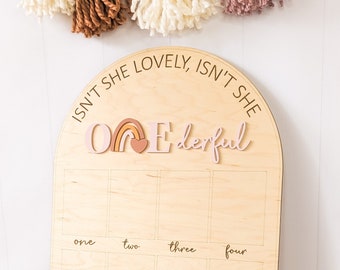 Onederful Birthday Photo Board: Laser Engraved Maple Wood