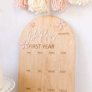 Groovy One Birthday, First Year Photo Board, Daisy Party Decor, My First Year Board, Gifts for One Year Old Girl