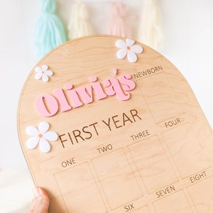 Groovy One Birthday, First Year Photo Board, Daisy Party Decor, Gifts for One Year Old Girl
