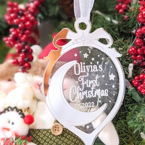 My First Christmas Ornament, Babys First Christmas Ornament Personalized, Baby Name Christmas Ornament, New Baby Girl Gift
