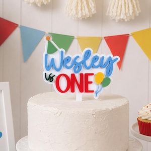 It's Fun to Be One Birthday, Cake Topper Personalized, Classic 1st Birthday Decoration