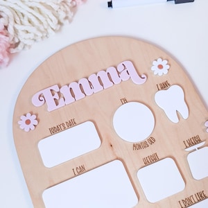 Personalized Baby Milestone Sign: Engraved Wooden Photo Prop