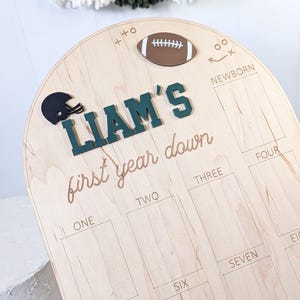 First Year Down, First Birthday Photo Board, Football Party Decor, 1st Birthday Sign
