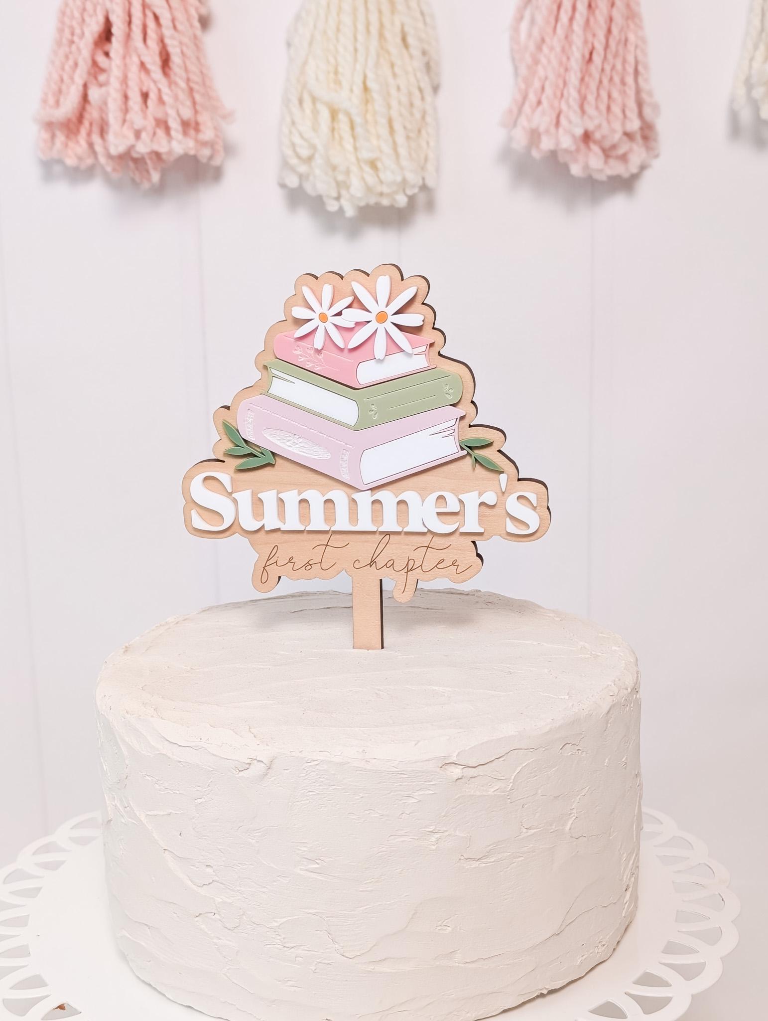 Chapter One Birthday Cake Topper, Personalized Baby Storybook Party ...
