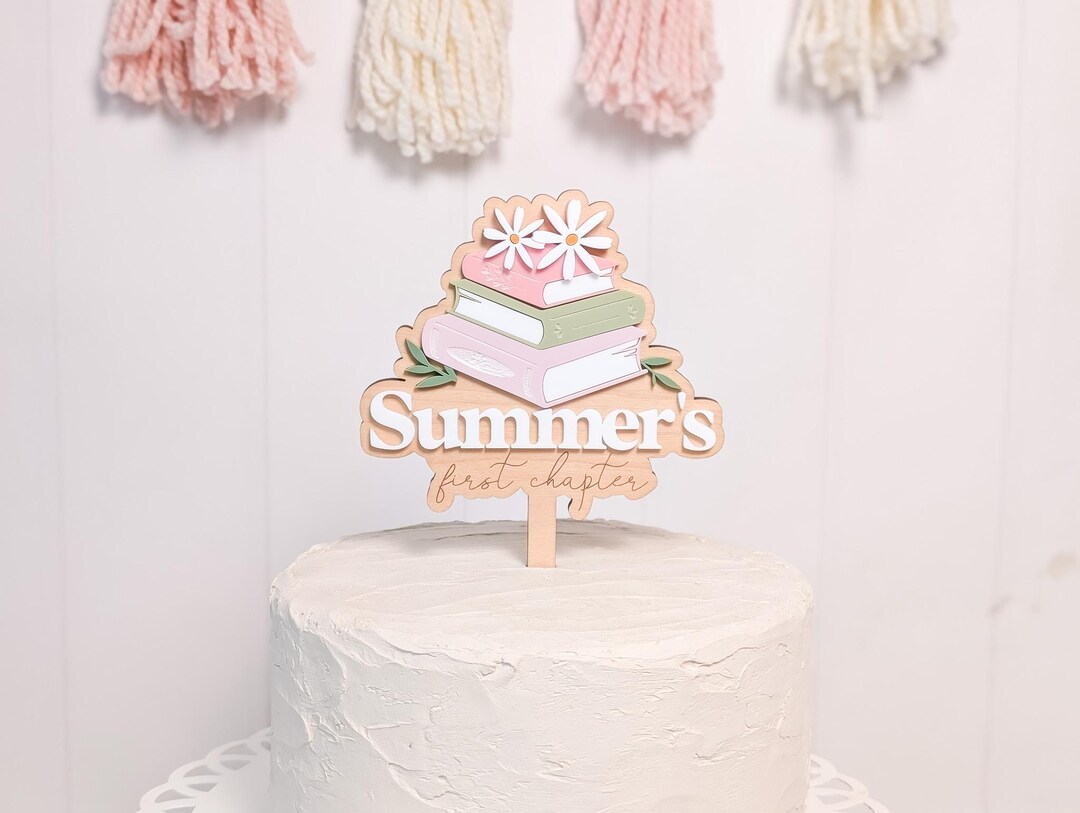Chapter One Birthday Cake Topper, Personalized Baby Storybook Party ...