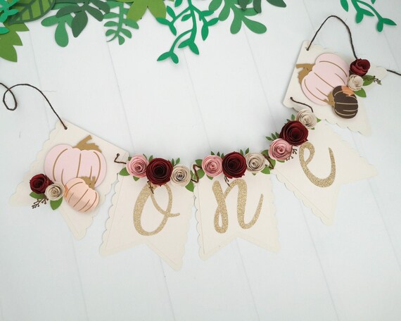 Pumpkin Birthday Decorations.Pumpkin Birthday Banner Pumpkin turning One .Girl First Birthday Pumpkin 1st Birthday high Chair Banner.