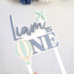 What a Onederful World, Personalized Cake Topper, Time Flies Birthday Party, 1st Birthday Boy, Airplane Cake Topper, Travel Theme Birthday