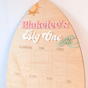 The Big One First Birthday Photo Board: Baby 1st Wave Party Wood ...