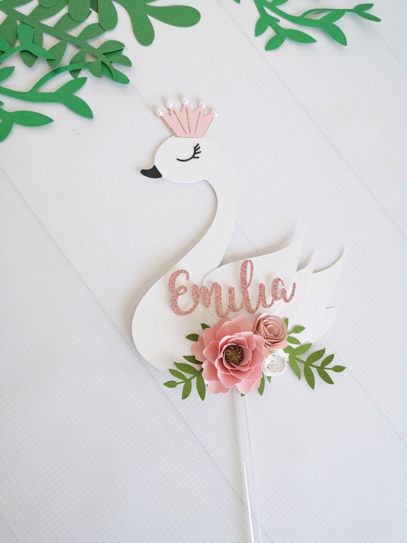 Swan Cake Topper Baby Shower Cake Topper Girl Baby Shower Etsy