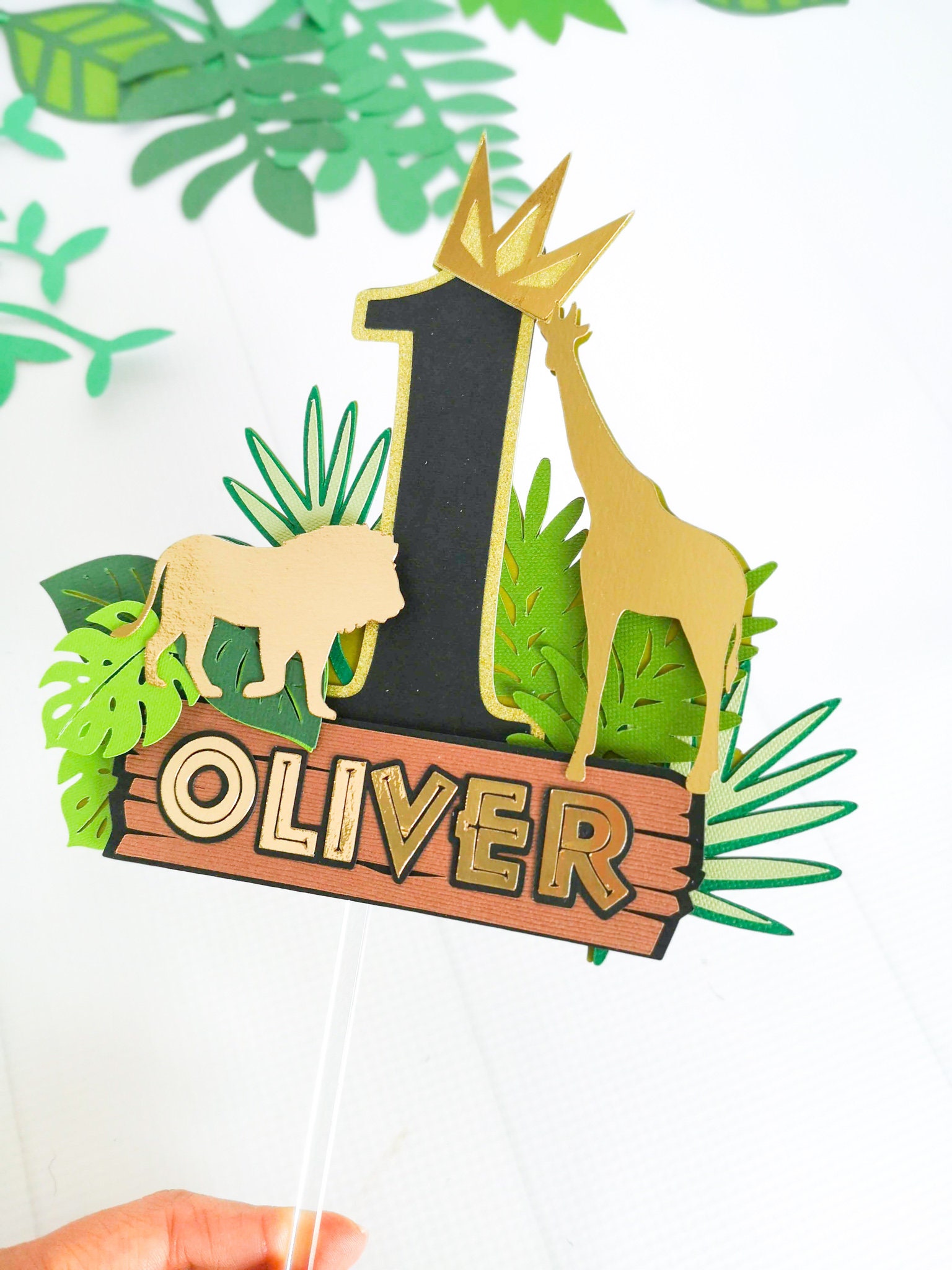 Wild One Cake Topper Jungle Cake Topper Wild One Birthday Etsy