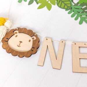 One Highchair Banner, Wild One Birthday Boy Decorations, Wild One Banner, Jungle Party Decorations