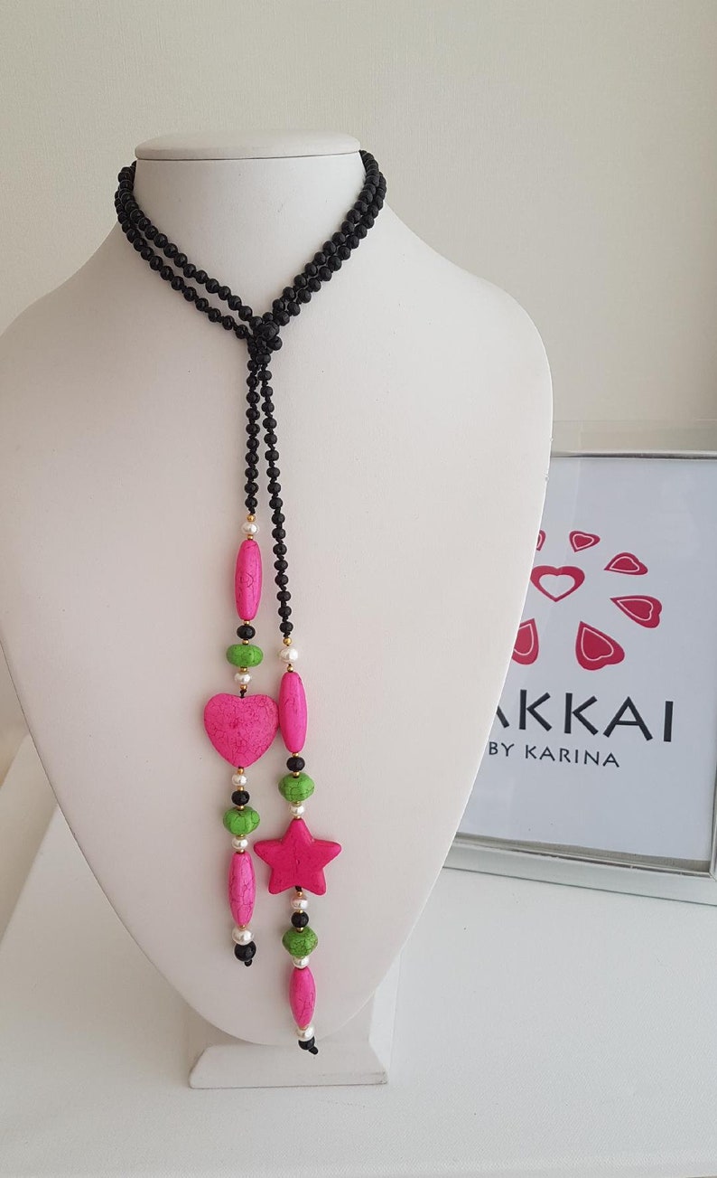 Lariat Beaded Lariat Tie Necklace Lariat Necklace Wrap | Etsy