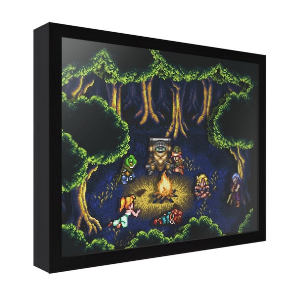 Chrono Trigger (Fiona's Forest) - 3D Shadow Box for Gamers | Handmade Wall Art | Unique Gaming Gift | Retro Video Game Decor | Gaming Room