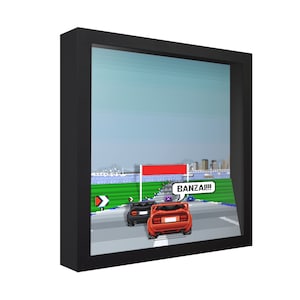 Top Gear 2 Shadow Box: Handmade Retro Gaming Wall Art