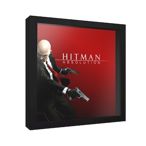 Hitman Absolution (Cover Art) - 3D Shadow Box for Gamers | Handmade Wall Art | Unique Gaming Gift | Video Game Decor | Gaming Room