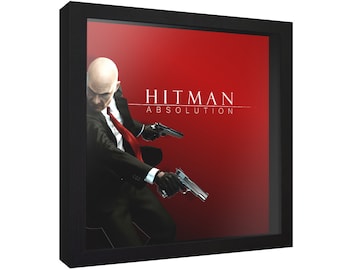 Hitman Absolution (Cover Art) - 3D Shadow Box for Gamers | Handmade Wall Art | Unique Gaming Gift | Video Game Decor | Gaming Room