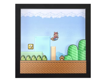 Super Mario Bros. 3 p-wing Mario 3D Shadow Box for Gamers -  Sweden