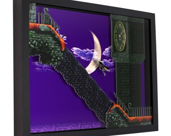 Castlevania Shadow Box: Alucard's Leap, Retro Gaming Wall Art