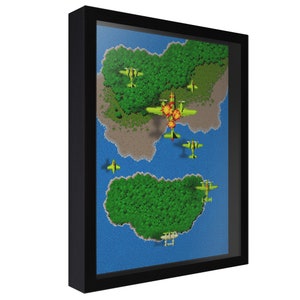 1942 Arcade Game 3D Shadow Box - Retro Gaming Wall Art