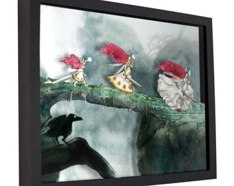 Child of Light 3D Shadow Box: Handmade Retro Gaming Wall Art