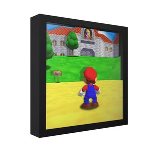 Super Mario 64 Shadow Box: Peach's Castle, Retro Gaming Wall Art